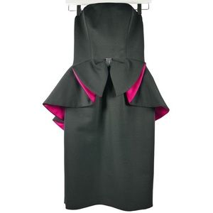 (SOLD) Vintage 80s A.J. Bari Strapless Party Dress